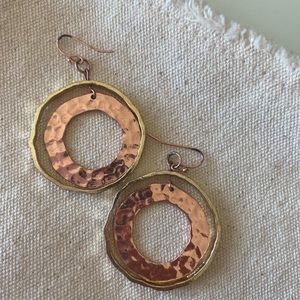 Gold // Rose Gold Double Dangling Hoop